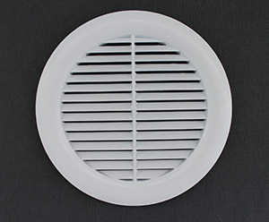 Решетка вентиляционная белая 100, 125 мм в комплекте с протекторным кольцом